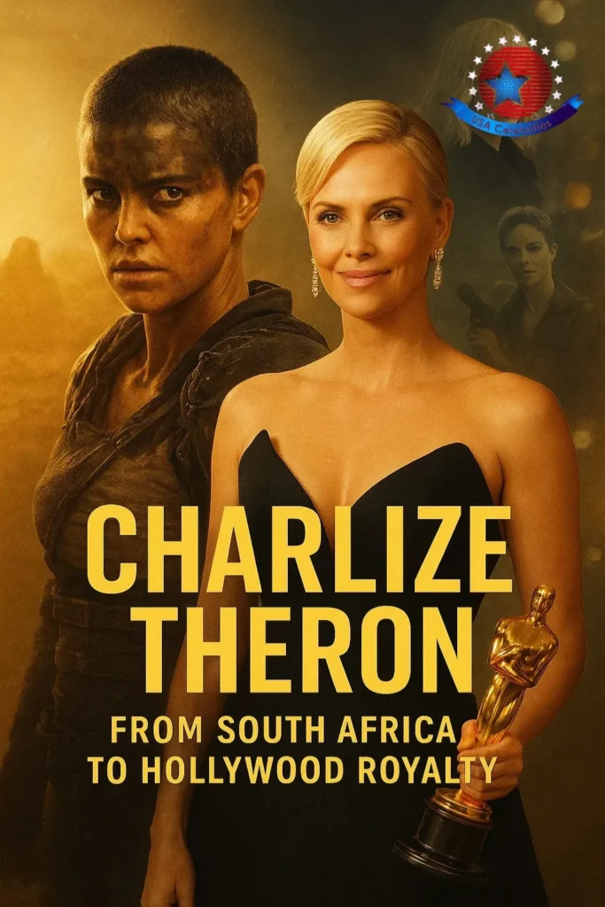 Charlize Theron at a red carpet event, highlighting her evolution from Oscar-winning dramatic actress to global action star and producer.