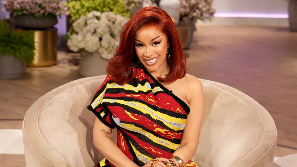 Infographic of Cardi B’s 2026 biography, career highlights, albums, hit songs, awards, net worth, personal life, and fun facts.