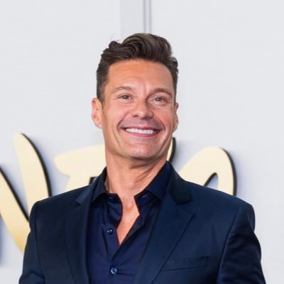 Ryan Seacrest biography infographic showing career timeline, American Idol success, media empire, philanthropy work, and estimated net worth.