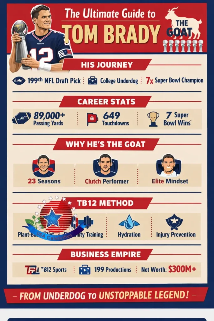 Tom Brady is celebrating his Super Bowl victory with the trophy, showcasing his legendary NFL career, achievements, and GOAT legacy.